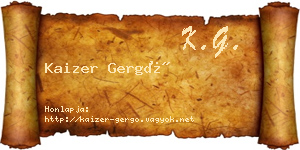Kaizer Gergő névjegykártya