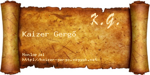 Kaizer Gergő névjegykártya